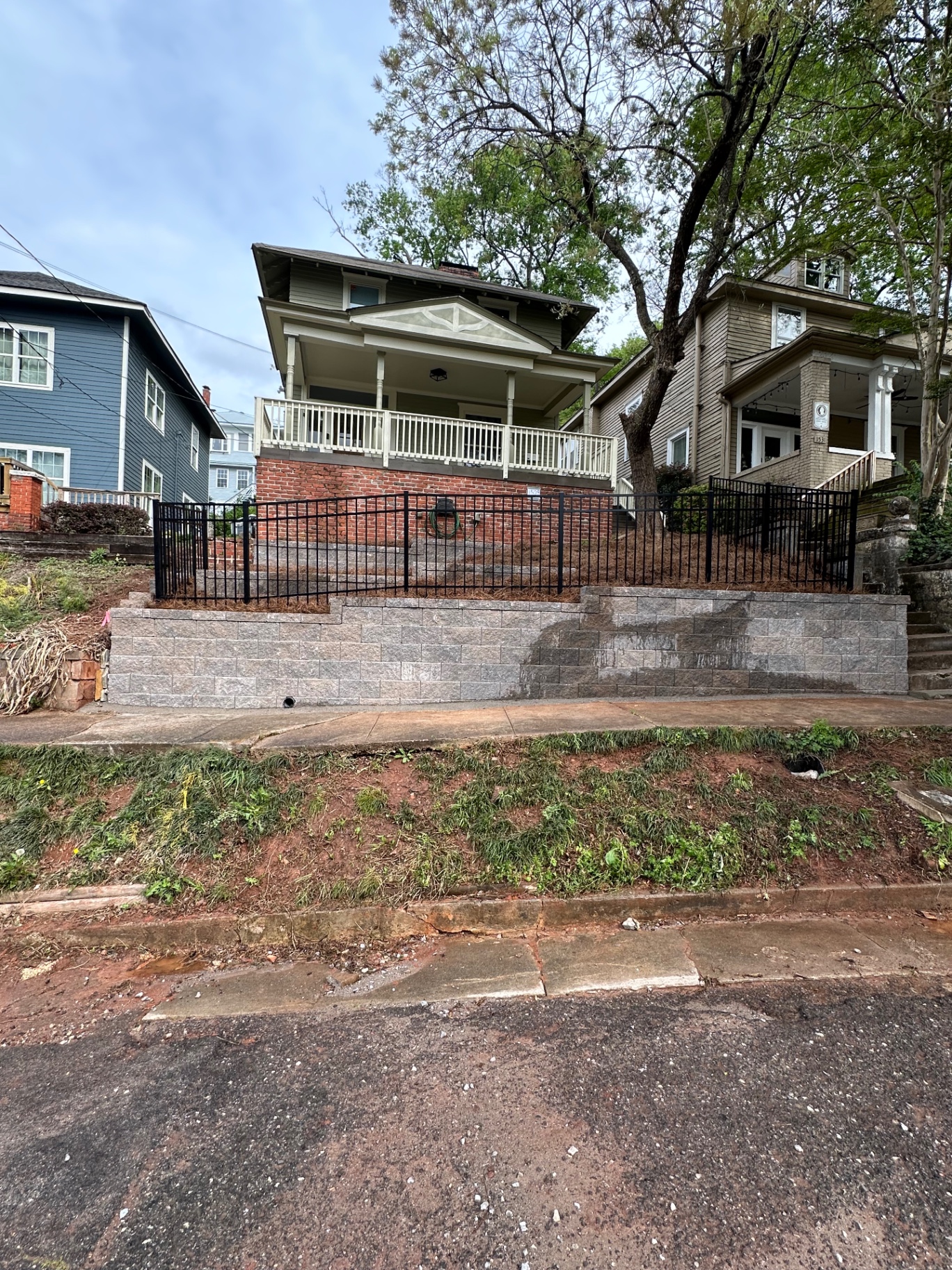 Tiered Retaining Wall & Fence