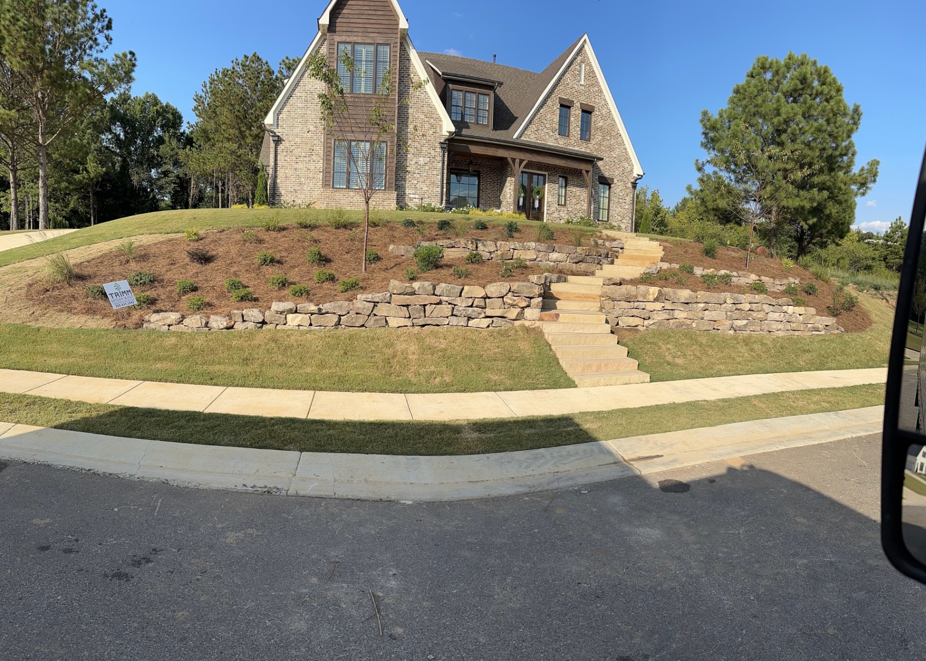 Boulder Retaining Wall & Stone Steps