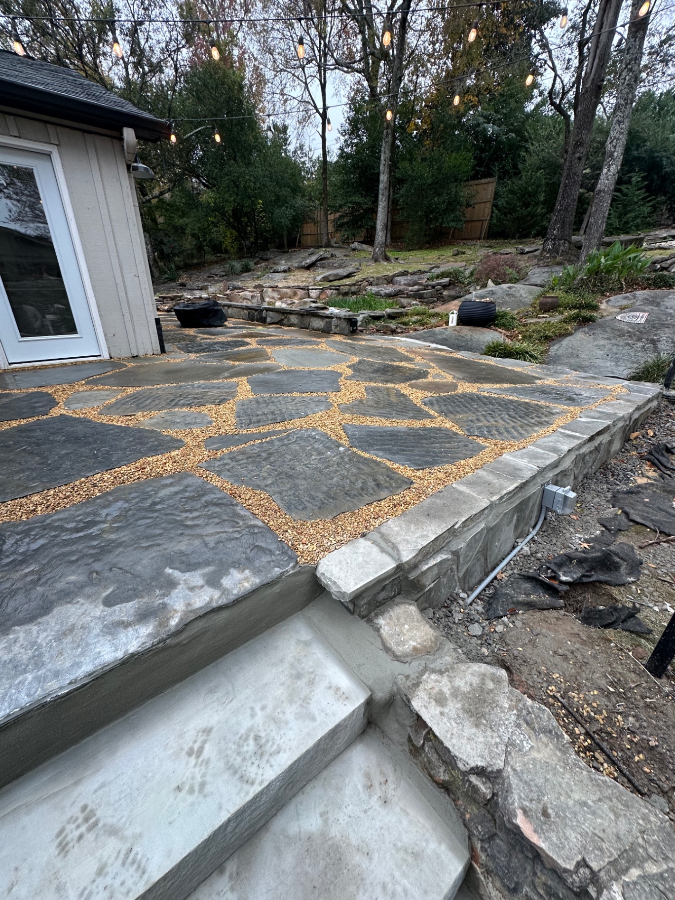 Pebble-Joint Flagstone Terrace