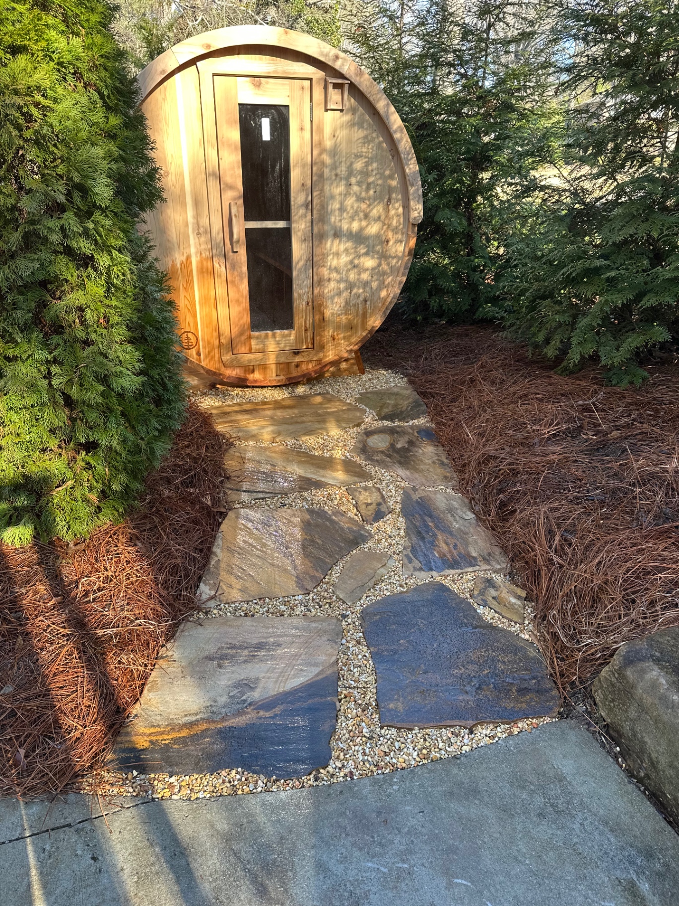 Flagstone Path to Cedar Sauna