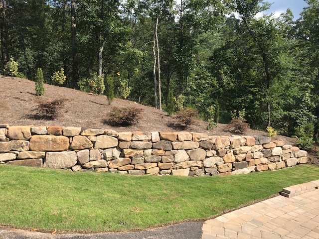 Curved Boulder Retaining Wall