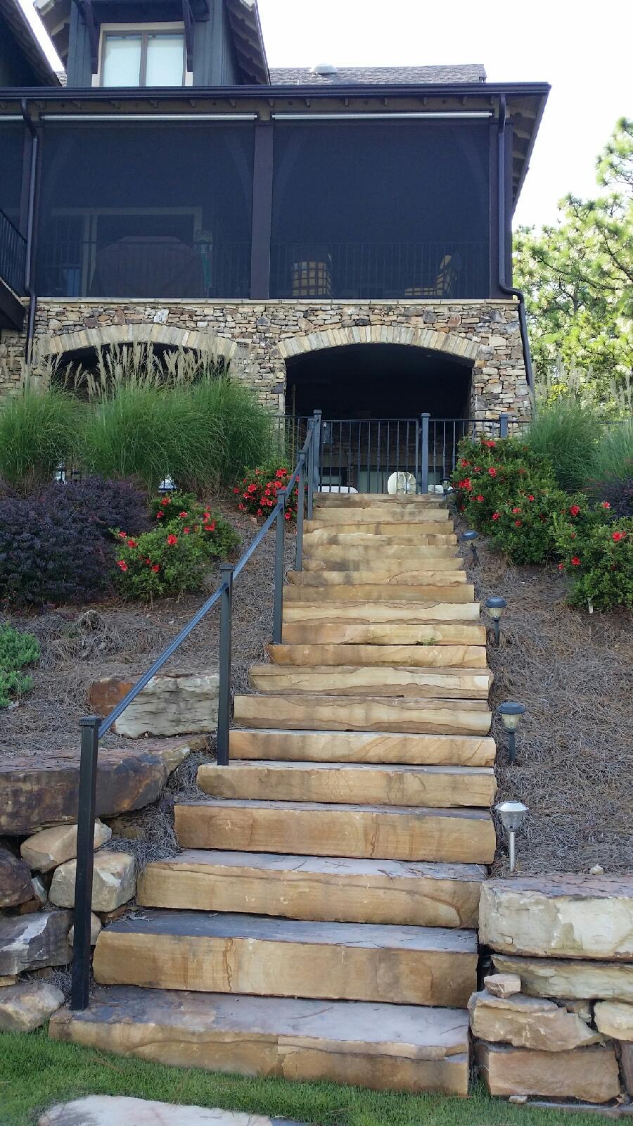 Sandstone Slab Staircase & Stone Arches
